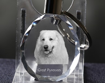 Great Pyrenees  , Dog Crystal Keyring, Keychain, High Quality, Exceptional Gift . Dog keyring for dog lovers