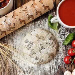 Mattarello intagliato per pasta -Bouledogue français