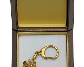 NEW, West Highland White Terrier 3D, millesimal fineness 999, dog keyring, in casket, keychain, limited edition, ArtDog