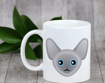 Enjoying a cup with my cat Peterbald - a mug with a cute cat