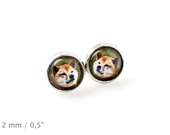 Shiba Inu. Pet in your ear. Earrings. Photojewelry. Handmade.