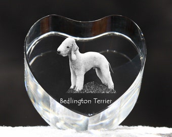 Bedlington Terrier, crystal heart with dog, souvenir, decoration, limited edition, Collection