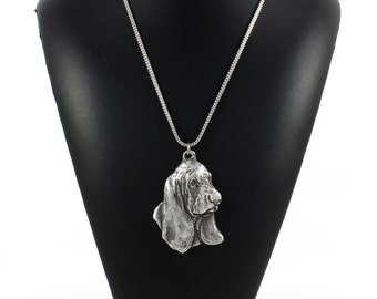 NEW, Basset Hound, dog necklace, silver chain 925, limited edition, ArtDog