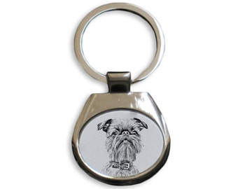 Brussels Griffon - NEW collection of keyrings with images of purebred dogs, unique gift, sublimation . Dog keyring for dog lovers