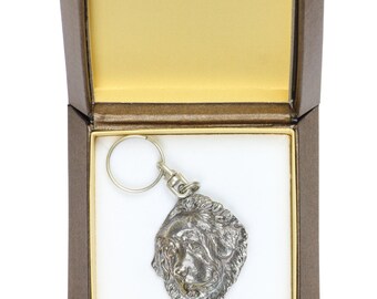 NEW, Tibetan Mastiff, dog keyring, key holder, in casket, limited edition, ArtDog . Dog keyring for dog lovers