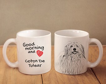 Coton de Tuléar - a mug with a dog. "Good morning and love...". High quality ceramic mug. Dog Lover Gift, Christmas Gift