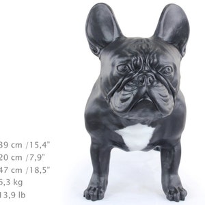 French Bulldog, black with white, dog natural size statue, limited edition, ArtDog