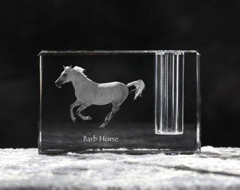 Barb horse ,  crystal pen holder with horse, souvenir, decoration, limited edition, Collection