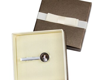 Jack Russell Terrier. Tie clip with box for dog lovers. Photo jewellery. Men's jewellery. Handmade