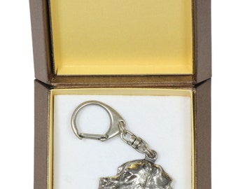 NEW, Pointer, English Pointer, dog keyring, key holder, in casket, limited edition, ArtDog . Dog keyring for dog lovers