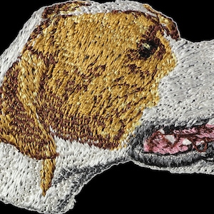 Pointer inglés  - Bordado con una imagen de un perro de raza.