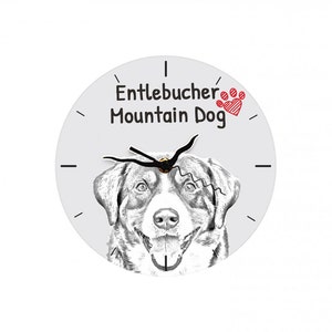 Entlebucher Mountain Dog, Free standing MDF floor clock with an image of a dog.