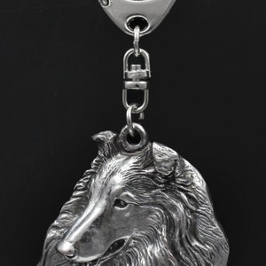 Rough Collie, dog keyring, keychain, limited edition, ArtDog . Dog keyring for dog lovers