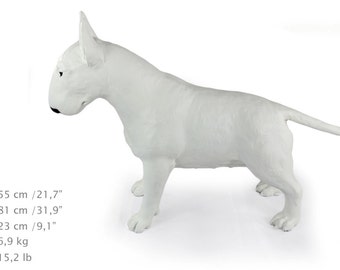 Bull Terrier (white), dog natural size statue, limited edition, ArtDog