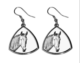 Namib Desert Horse, collection of earrings with images of purebred horses, unique gift. Collection!