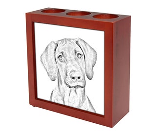 Rhodesian Ridgeback - Wooden stand for candles/pens with the image of a dog ! NEW COLLECTION!