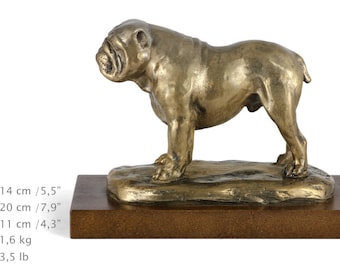 Bulldog, English Bulldog, dog wooden base statue, limited edition, ArtDog