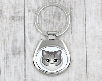 A key pendant with Norwegian Forest cat. A new collection with the cute Art-dog cat