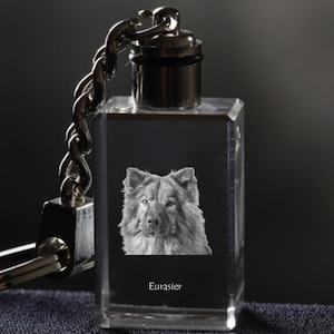 Eurasier  , Dog Crystal Keyring, Keychain, High Quality, Exceptional Gift . Dog keyring for dog lovers