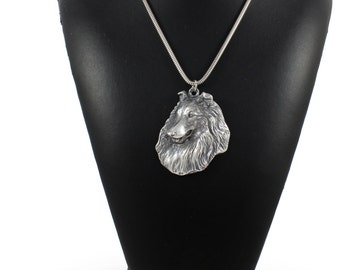 NEW, Rough Collie, dog necklace, silver cord 925, limited edition, ArtDog