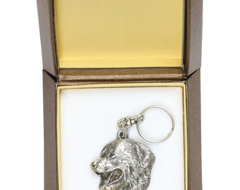 NEW, Bernese Mountain Dog, dog keyring, key holder, in casket, limited edition, ArtDog . Dog keyring for dog lovers