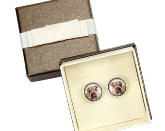 Shar Pei. Cufflinks with box for dog lovers. Photo jewellery. Men's jewellery. Handmade