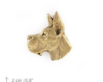 Great Dane (head cut), millesimal fineness 999, dog pin, limited edition, ArtDog