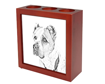 Central Asian Shepherd Dog - Wooden stand for candles/pens with the image of a dog ! NEW COLLECTION!