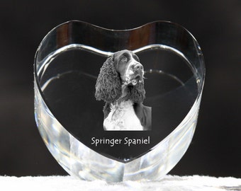 English Springer Spaniel, crystal heart with dog, souvenir, decoration, limited edition, Collection