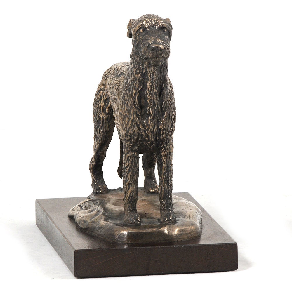 Irish Wolfhound Dog Wooden Base Statue Limited Edition Etsy