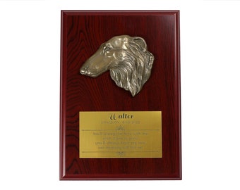 Borzoi Russian Wolfhound Memorial Board, Cold Cast Bronze Plaque, Dog Loss Board, Home and Office Decor, Dog Memorial