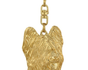 Briard, millesimal fineness 999, dog keyring, keychain, limited edition, ArtDog . Dog keyring for dog lovers