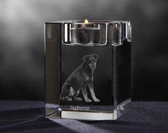 Jagdterrier - crystal candlestick with dog, souvenir, decoration, limited edition, Collection