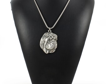 NEW, Shar-Pei, Chinese Shar-Pei, silver hallmark 925, dog silver necklace, silver cord 925, limited edition, ArtDog