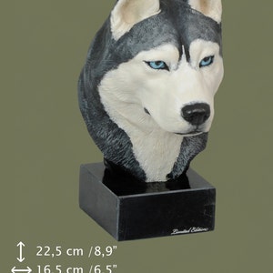 Husky Siberiano, estátua de mármore de cachorro, pintada, edição limitada, faça sua própria estátua, ArtDog