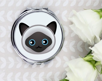 A pocket mirror with a Himalayan cat. A new collection with the cute Art-Dog cat