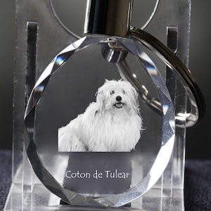 Coton de Tuléar    , Dog Crystal Keyring, Keychain, High Quality, Exceptional Gift . Dog keyring for dog lovers