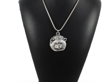 NEW, Akita Inu, Japanese Akita, dog necklace, silver cord 925, limited edition, ArtDog
