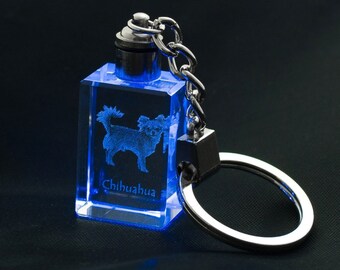 Chihuahua, Dog Crystal Keyring, Keychain, High Quality, Exceptional Gift . Dog keyring for dog lovers