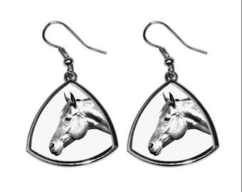 American Quarter Horse, collection of earrings with images of purebred horses, unique gift. Collection!