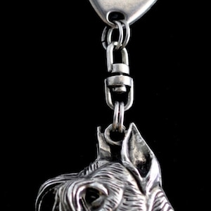 Schnauzer (with parting), dog keyring, keychain, limited edition, ArtDog . Dog keyring for dog lovers