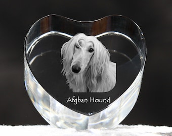 Afghan Hound, crystal heart with dog, souvenir, decoration, limited edition, Collection