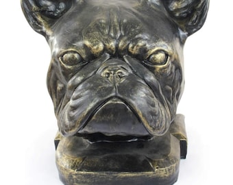 Urn for dog ashes - French Bulldog statue. ArtDog Collection Cremation box, Custom urn.