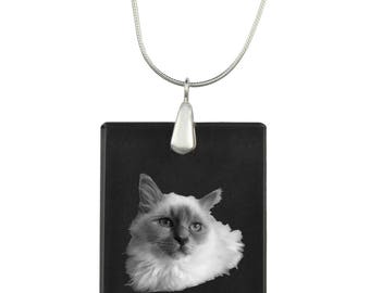 Birman,  cat Crystal Pendant, SIlver Necklace 925, High Quality, Exceptional Gift, Collection!