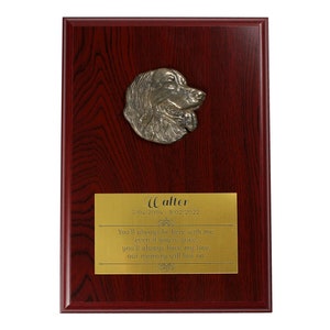 Hovawart Memorial Board, Cold Cast Bronze Plaque, Dog Loss Board, Home and Office Decor, Dog Memorial