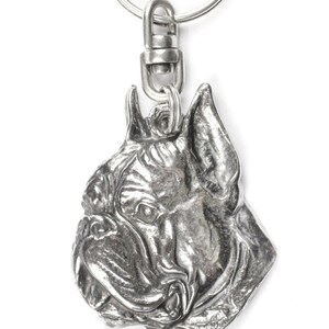 NEW, Boxer (toungue&pointed ears), dog keyring, key holder, limited edition, ArtDog . Dog keyring for dog lovers