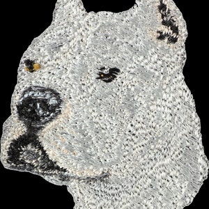 Pit bull terrier americano - Bordado con una imagen de un perro de raza.