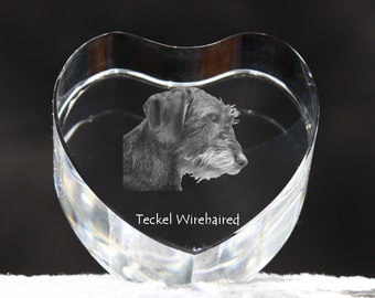Dachshund, crystal heart with dog, souvenir, decoration, limited edition, Collection