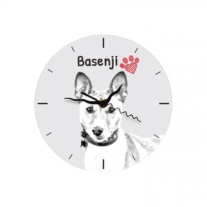 Basenji, Free standing MDF floor clock with an image of a dog.