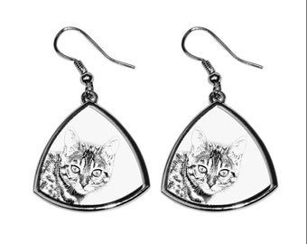 Bengal, collection of earrings with images of purebred cats, unique gift. Collection!